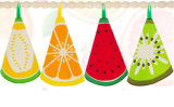 Cartoon Fruit Round Microfiber Hand Towel with a Hook for Children