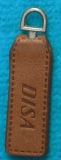 Brown Debossed Leather Zipper Puller Design