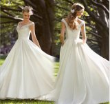 Beaded Deep-V Neckline Bridal Wedding Dresses (NWD1018)