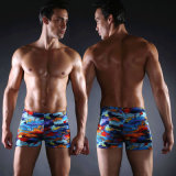 Men Sexy Aqua Shorts, Square Leg Swimsuit for Swimming