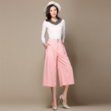 Women's Summer Loose Straight Hight Waist Wide Leg Pants Cropped Trousers OEM Supplier in Guangzhou