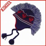 Unisex Winter Fashion Acrylic Jacquard Knitted Mowhawk Hat