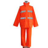 Men High Visibility Orange Safety Jacket Workwear Rainwear