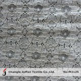 Textile White Flower Cotton Lace Fabric (M3125)