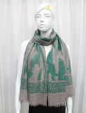 Lady Fashion Cotton Polyester Voile Printed Spring Scarf (YKY1054)