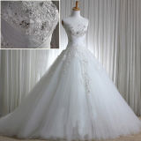 Strapless Crystals Bridal Gown Real Lace Wedding Dress H201565