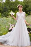 3/4 Sleeves Bridal Dress Beach Garden Country Wedding Dress Lb1857
