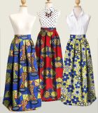 Custom Wholesale Nigerian Style Womens Afican Wax Prints Fabric Hollandais Maxi Skirt