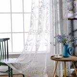 Decorative Flax Linen Embroidery Lace Window Curtain (13F0046)