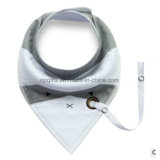 New Plain Triangle Baby Bandana Drool Bibs with Pacifier Clip