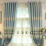 New European Style Applique Embroidery Blackout Window Curtain (11F0048)