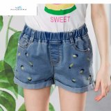 Summer Fashion Elastic Denim Shorts with Embroidery for Girls by Fly Jeans