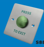 Dome Exit Button -Stainess Less with Green Slikprinting