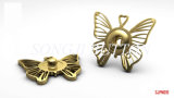 Painted and Electroplated Butterfly Pattern Alloy Sewing Snap Button 