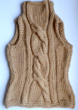 Hand Knit Women Winter Sweater Vest Handmade Knitted Wool Accessories