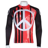 Black and Red Tops Men's Long Sleeve Breathable Cycling Jersey