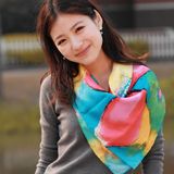 Modern Flower Digital Printing Silk Scarf for Lady (12-BR210303-2.2)