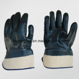 Jersey Liner Fully Coated Blue Nitrile Glove for Chemical Industry-5016
