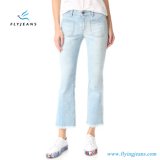 Women Pale Blue Straight Print Denim Jeans