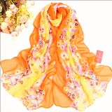 Fashion Floral Georgette Oblong Shawl