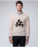 Wholesale Fashion Cool Long Sleeve Pullover Jacquard Knitted Men Sweaters