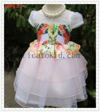 India High Quality Brithday Party Girls Wedding Dress with Organza