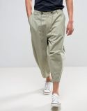 Oversized Cropped Trousers with Pleats