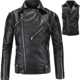 Sleeve off Leather Clothing Motorcycle Jacket for Man