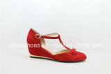 Wedge Heel Geunine Leather Lady Fashion Shoes