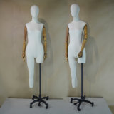 Fabric Wrapped Female Mannequin with Wood Arm