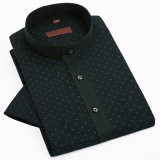 Printed DOT Blue Long Sleeve Cotton / Polyester Men Shirt