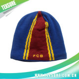 Striped Jacquard Acrylic Beanie Knitted Hats with Logo Embroidery (022)