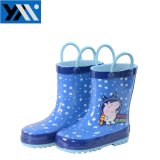 Star Pattern Kids Rubber Rain Boots with Handles