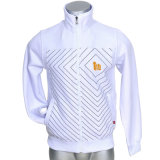 Hotsale White Printed Full Zip Fleece Jacket