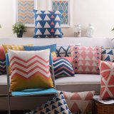 Durable Rectangle Cotton Plain Decorative Pillows on Bed