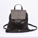 Elegant Genuine Leather Backpack Bag with Drawstring Closure