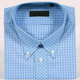 2016 Men's Dress Shirt, Blue Checker, Bespoke Shirt