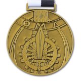 Custom Metal Gold Sports Medal with Ribbon (xd-0832)