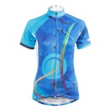 Simple Patterned Short Sleeve Women's Cycling Jerseys Row of Han Sport Outdoor Blue