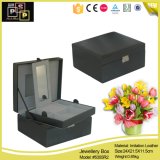 Black Leather Ring Earring Necklace Bankle Cufflink Jewelry Box Boxes (5355R2)