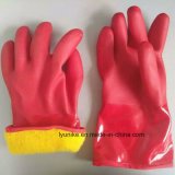 Red PVC Waterproof Warm Working Gloves