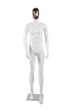 Hotsale Abstract Bright White Male Mannequin with Chrome Face