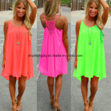 Women Beach Dress Fluorescence Female Summer Dress Chiffon Voile Women Dress Summer Style Women Clothing Plus Size