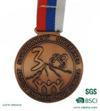 Metal Silver 3D Sports Medal with Customized Design