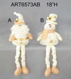 Spring Legged Santa Snowman Christmas Gift with Luxury Hand Embroidery-2asst.