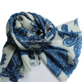 100% Worsted Wool Printed Stole Shawl (AHY30004115)