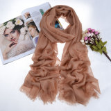 Fashion300s/2, 100% Worsted Cashmere Scarf in Solid Color (12-BR320101-1.7)