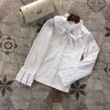 100% Cotton Fabric Hand-Lobed Lotus Leaf Fashion Shirt Blouse