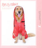 Pet Dogs Raincoat out Door Walking Waterproof Red and Black Rain Cover Water Protection Clothes