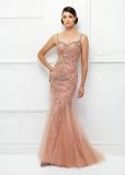 Amelie Rocky Peach Luxury Beading Evening Gown Formal Party Dresses